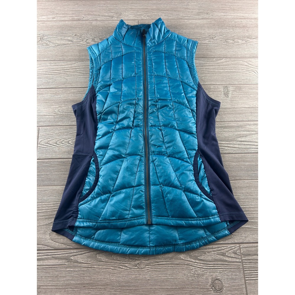 Sierra Designs Womens Teal Blue Down Puffer Vest Stretch Panels Size M 763